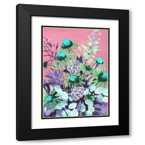 Echinacea pink sky Black Modern Wood Framed Art Print with Double Matting by Zwara, Ania