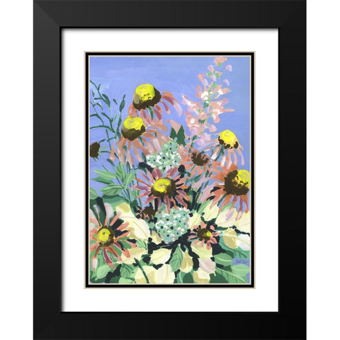 Echinacea Blue Sky Black Modern Wood Framed Art Print with Double Matting by Zwara, Ania