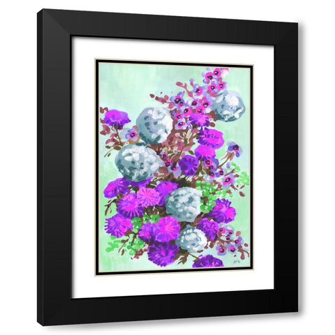 Gray Hydrangea Black Modern Wood Framed Art Print with Double Matting by Zwara, Ania