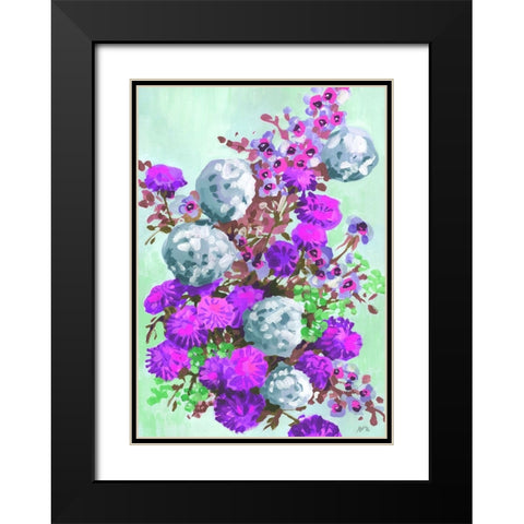 Gray Hydrangea Black Modern Wood Framed Art Print with Double Matting by Zwara, Ania