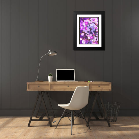 Purple Orchid Black Modern Wood Framed Art Print with Double Matting by Zwara, Ania