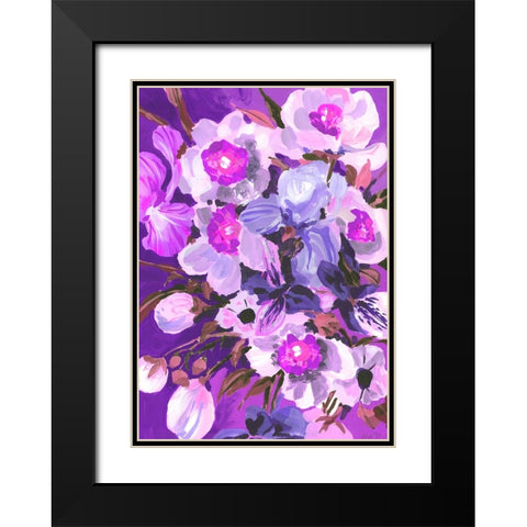Purple Orchid Black Modern Wood Framed Art Print with Double Matting by Zwara, Ania