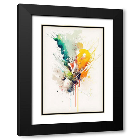 Color Burst Black Modern Wood Framed Art Print with Double Matting by Mauro