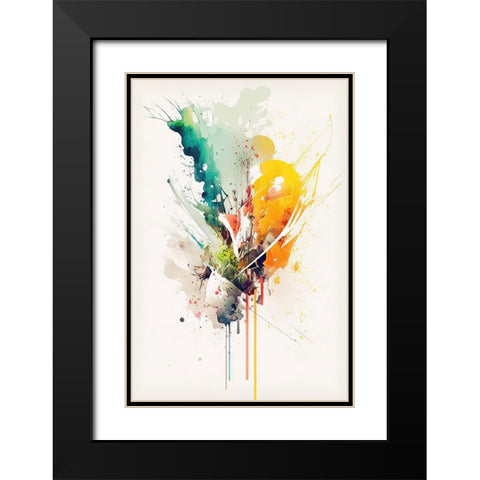 Color Burst Black Modern Wood Framed Art Print with Double Matting by Mauro