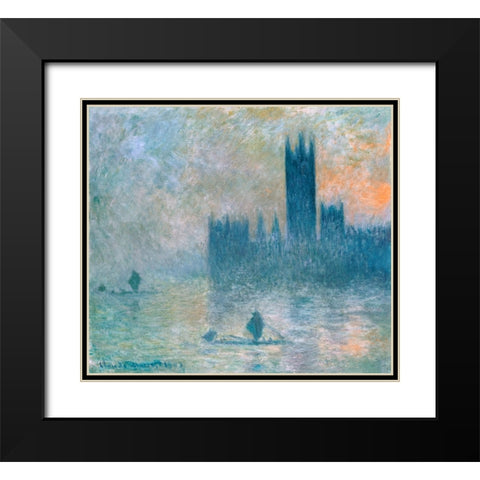 The Houses of Parliament Black Modern Wood Framed Art Print with Double Matting by Pictufy