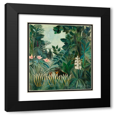 The Equatorial Jungle Black Modern Wood Framed Art Print with Double Matting by Pictufy