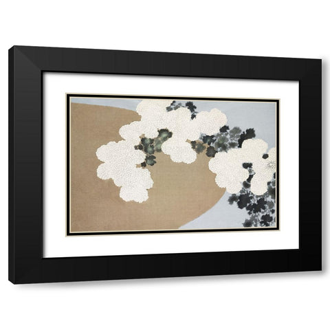 Blossom From Momoyogusa Black Modern Wood Framed Art Print with Double Matting by Pictufy