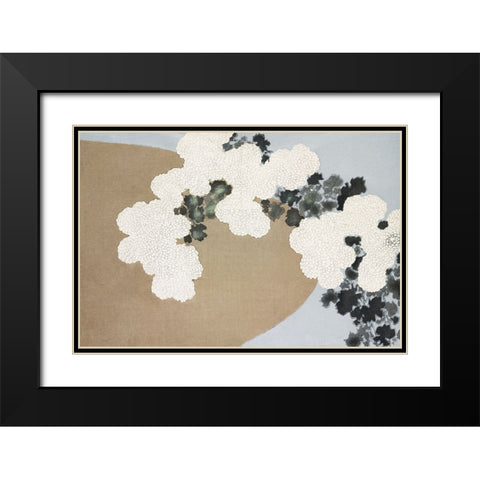 Blossom From Momoyogusa Black Modern Wood Framed Art Print with Double Matting by Pictufy