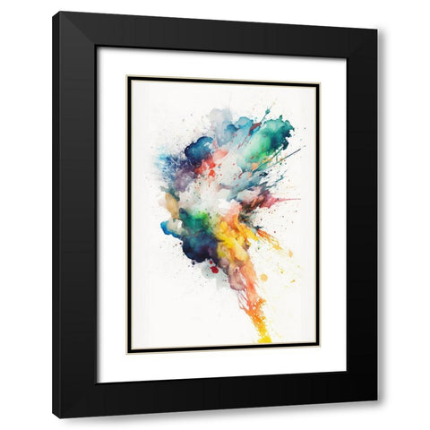 Bright Explosion Black Modern Wood Framed Art Print with Double Matting by Mauro