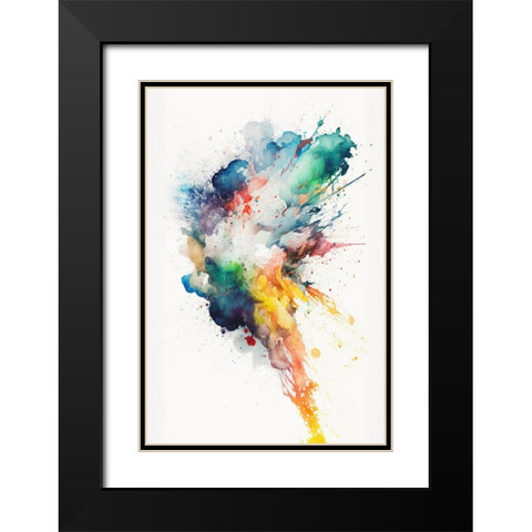 Bright Explosion Black Modern Wood Framed Art Print with Double Matting by Mauro