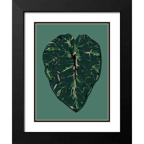 Alocasia Melo Dark Black Modern Wood Framed Art Print with Double Matting by Gulina, Francesco