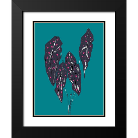 Begonia Maculata Dark Black Modern Wood Framed Art Print with Double Matting by Gulina, Francesco