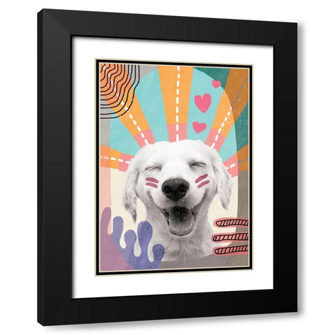 Inspired Dog Black Modern Wood Framed Art Print with Double Matting by Demir, Aylin