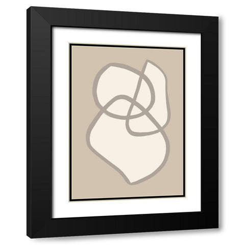 Shape 11 Black Modern Wood Framed Art Print with Double Matting by Pictufy Studio