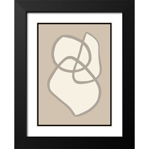 Shape 11 Black Modern Wood Framed Art Print with Double Matting by Pictufy Studio