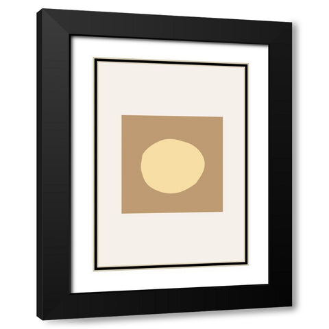 Abstract Circle Black Modern Wood Framed Art Print with Double Matting by Pictufy Studio
