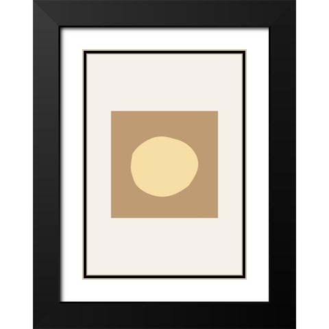 Abstract Circle Black Modern Wood Framed Art Print with Double Matting by Pictufy Studio