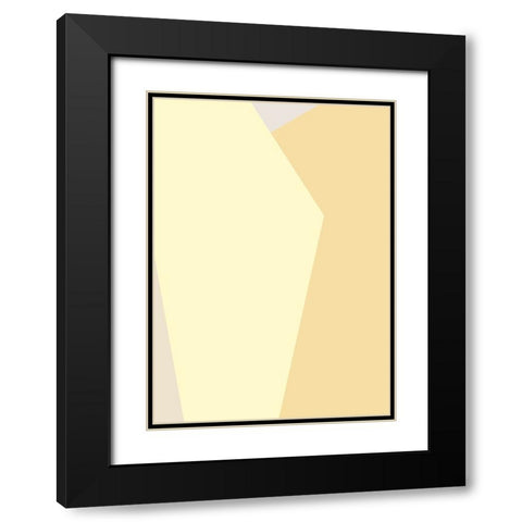 Abstract Yellow Black Modern Wood Framed Art Print with Double Matting by Pictufy Studio