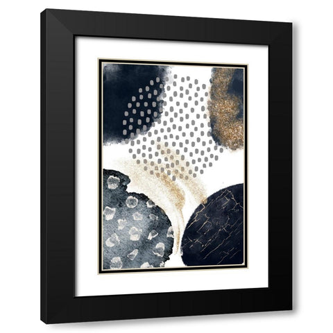 Abstract Black and Gold-3 Black Modern Wood Framed Art Print with Double Matting by Moss, Sally Ann