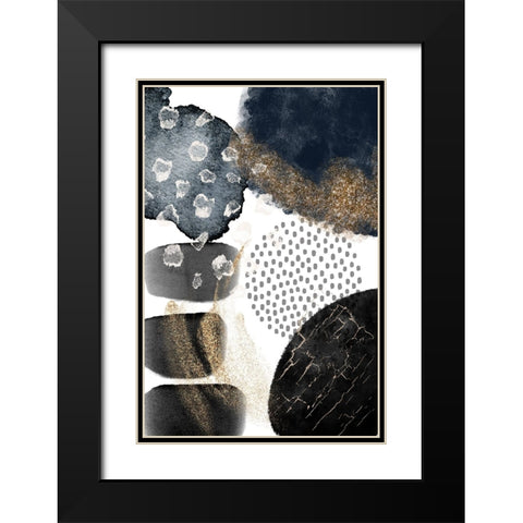 Abstract Black and Gold-2 Black Modern Wood Framed Art Print with Double Matting by Moss, Sally Ann