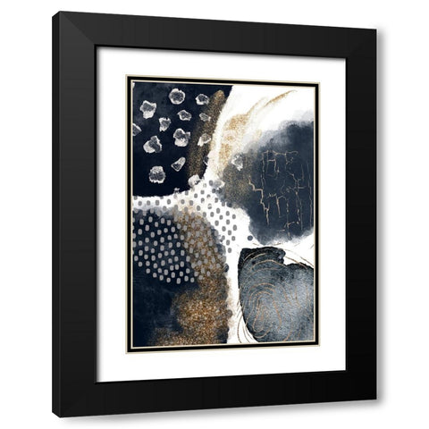 Abstract Black and Gold-1 Black Modern Wood Framed Art Print with Double Matting by Moss, Sally Ann