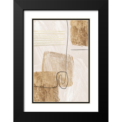 Aesthetic Gold-1 Black Modern Wood Framed Art Print with Double Matting by Moss, Sally Ann