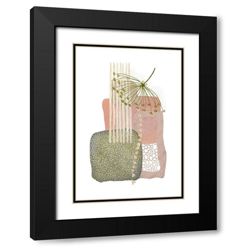 Delicate Pink and Green-3 Black Modern Wood Framed Art Print with Double Matting by Moss, Sally Ann