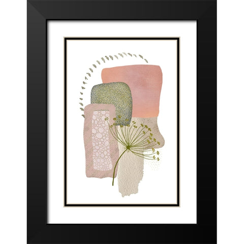 Delicate Pink and Green-1 Black Modern Wood Framed Art Print with Double Matting by Moss, Sally Ann