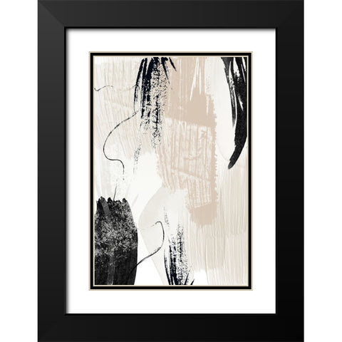 Brush strokes-3 Black Modern Wood Framed Art Print with Double Matting by Moss, Sally Ann
