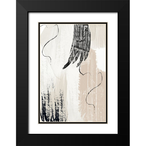 Brush strokes-2 Black Modern Wood Framed Art Print with Double Matting by Moss, Sally Ann