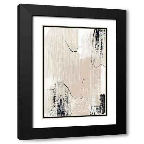 Brush strokes-1 Black Modern Wood Framed Art Print with Double Matting by Moss, Sally Ann