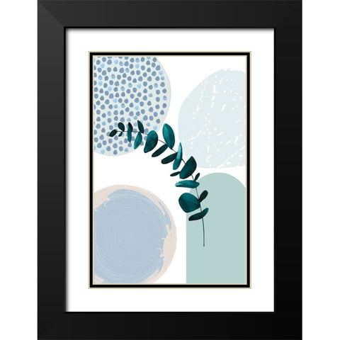 Blue green boho-2 Black Modern Wood Framed Art Print with Double Matting by Moss, Sally Ann
