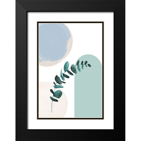 Blue green boho-1 Black Modern Wood Framed Art Print with Double Matting by Moss, Sally Ann