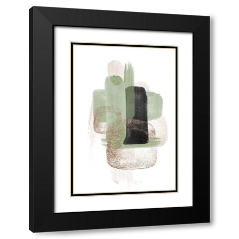Simple Green-3 Black Modern Wood Framed Art Print with Double Matting by Moss, Sally Ann