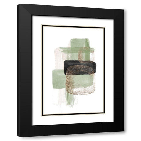 Simple Green-2 Black Modern Wood Framed Art Print with Double Matting by Moss, Sally Ann