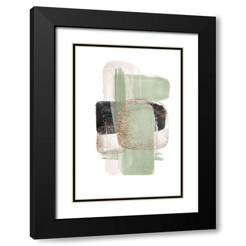 Simple Green-1 Black Modern Wood Framed Art Print with Double Matting by Moss, Sally Ann