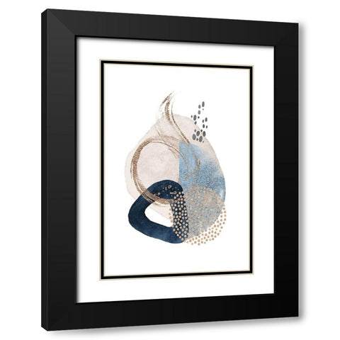 Smooth Shapes-3 Black Modern Wood Framed Art Print with Double Matting by Moss, Sally Ann