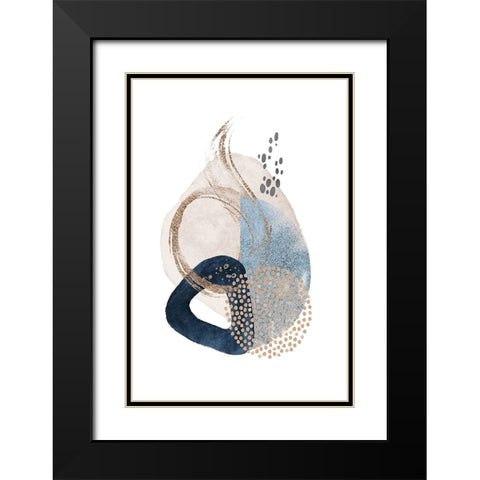 Smooth Shapes-3 Black Modern Wood Framed Art Print with Double Matting by Moss, Sally Ann