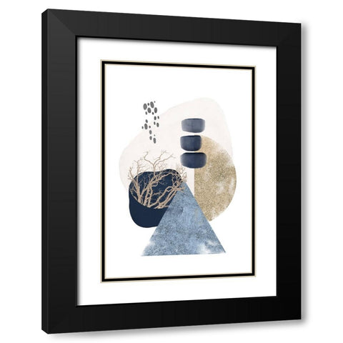 Smooth Shapes-2 Black Modern Wood Framed Art Print with Double Matting by Moss, Sally Ann