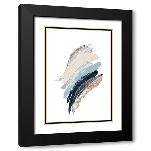Smooth Shapes-1 Black Modern Wood Framed Art Print with Double Matting by Moss, Sally Ann