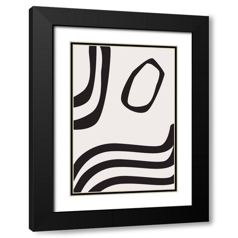 Black Curves Black Modern Wood Framed Art Print with Double Matting by Moss, Sally Ann