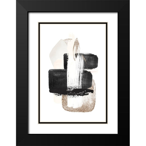 Brush Strokes-3 Black Modern Wood Framed Art Print with Double Matting by Moss, Sally Ann