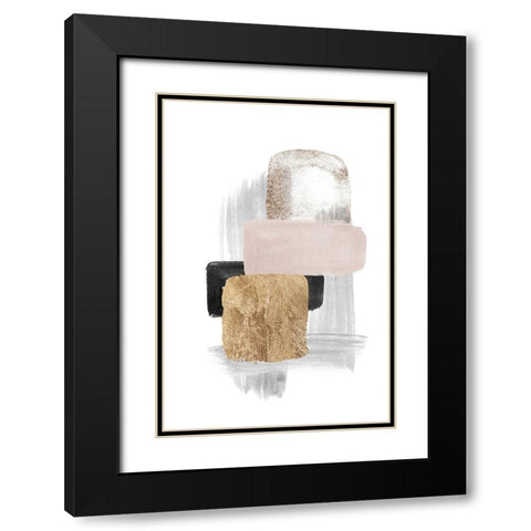 Brush Strokes-5 Black Modern Wood Framed Art Print with Double Matting by Moss, Sally Ann