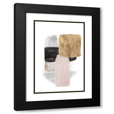Brush Strokes-4 Black Modern Wood Framed Art Print with Double Matting by Moss, Sally Ann
