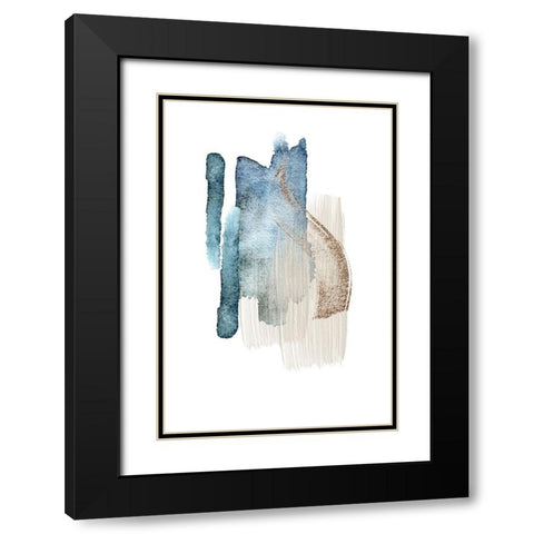 Atlantic Blue Abstract-2 Black Modern Wood Framed Art Print with Double Matting by Moss, Sally Ann