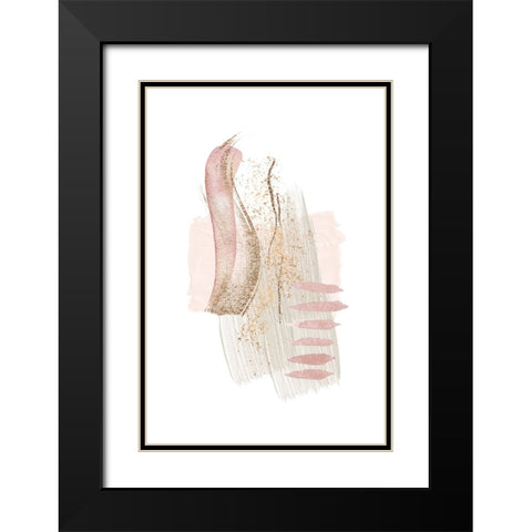 Mystical Pink Abstract-3 Black Modern Wood Framed Art Print with Double Matting by Moss, Sally Ann