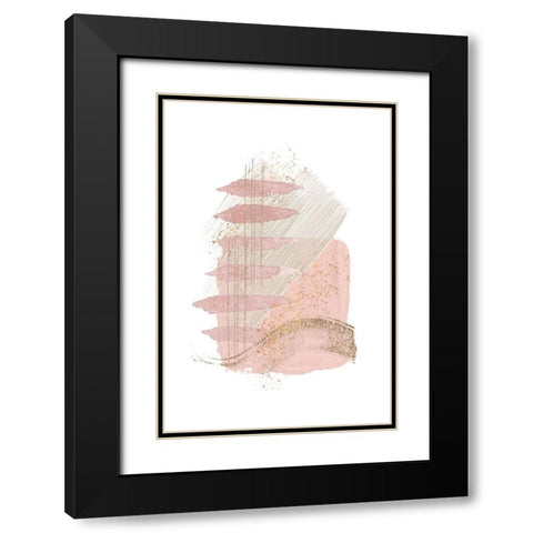 Mystical Pink Abstract-2 Black Modern Wood Framed Art Print with Double Matting by Moss, Sally Ann