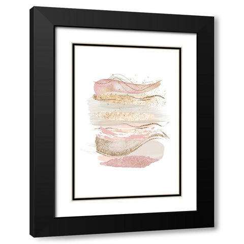 Mystical Pink Abstract-1 Black Modern Wood Framed Art Print with Double Matting by Moss, Sally Ann