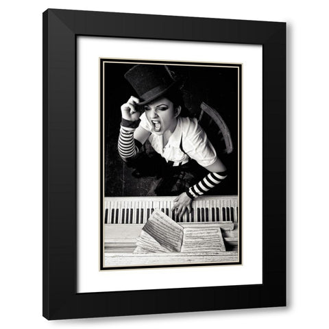 Alice Black Modern Wood Framed Art Print with Double Matting by Platonova, Helena
