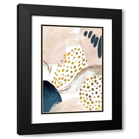 Smooth Abstract-3 Black Modern Wood Framed Art Print with Double Matting by Moss, Sally Ann